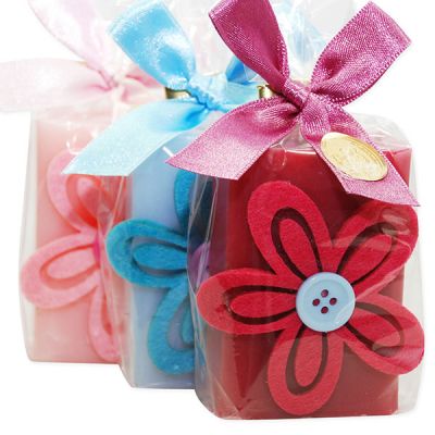 Sheep milk soap 100g decorated with a flower in a cellophane, sorted 