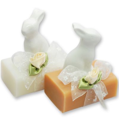 Sheep milk soap 100g decorated with a rabbit, Classic/quince 