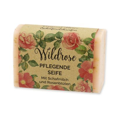 Sheep milk soap 100g "feel-good time", Wild rose with petals 