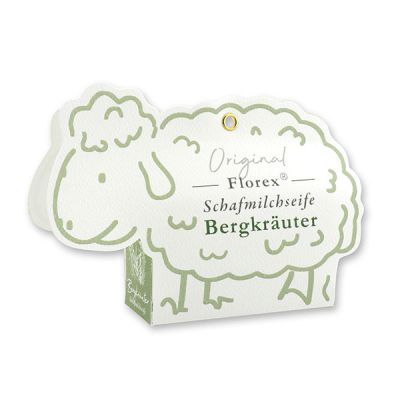 Sheep milk soap 100g in a sheep paper box, Mountain herbs 