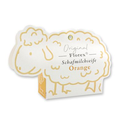 Sheep milk soap 100g in a sheep paper box, Orange 