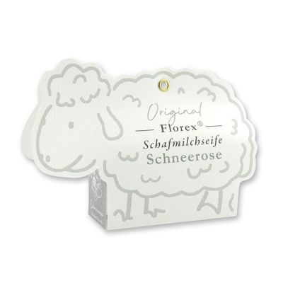 Sheep milk soap 100g in a sheep paper box, Christmas rose white 