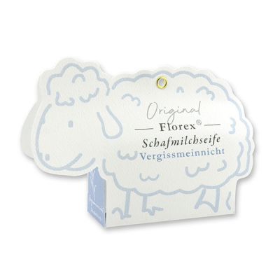 Sheep milk soap 100g in a sheep paper box, Forget-me-not 