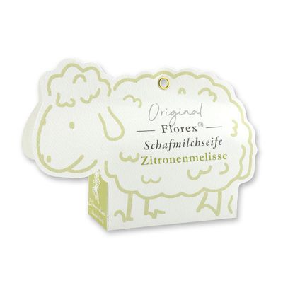 Sheep milk soap 100g in a sheep paper box, Lemon balm 