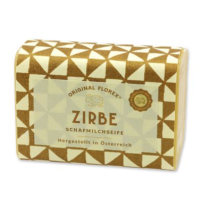 Schafmilchseife eckig 100g, "Handmade Paper" Zirbe 