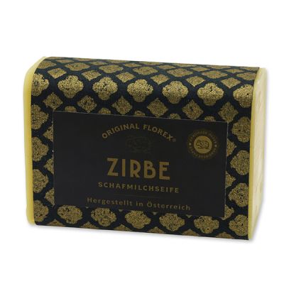 Schafmilchseife eckig 100g, "Handmade Paper" Zirbe 