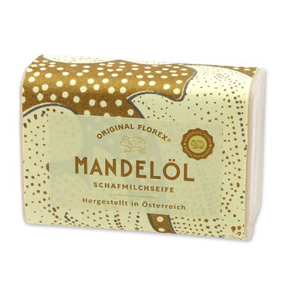 Schafmilchseife eckig 100g, "Handmade Paper" Mandelöl 