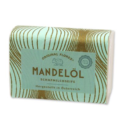 Schafmilchseife eckig 100g, "Handmade Paper" Mandelöl 