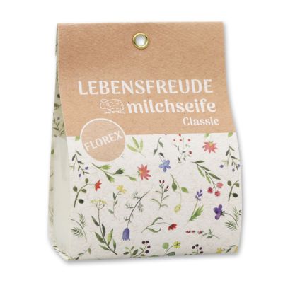 Schafmilchseife eckig 100g in Tasche "Lebensfreude", Classic 