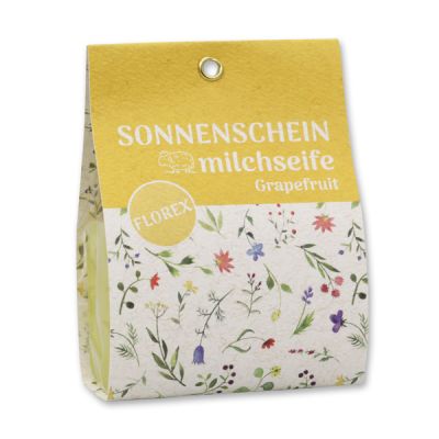 Schafmilchseife eckig 100g in Tasche "Sonnenschein", Grapefruit 