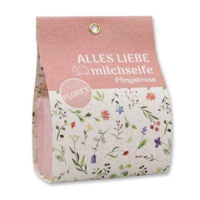 Sheep milk soap 100g in a bag "Alles Liebe", Peony 