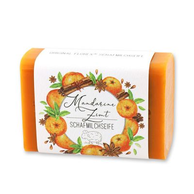 Schafmilchseife eckig 100g "Einzigartige Augenblicke", Mandarine-Zimt 