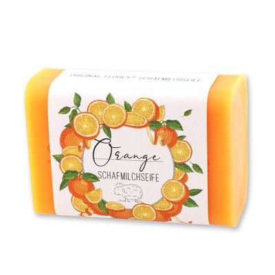 Schafmilchseife eckig 100g "Einzigartige Augenblicke", Orange 