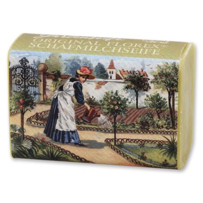 Schafmilchseife eckig 100g, Gartenseife 