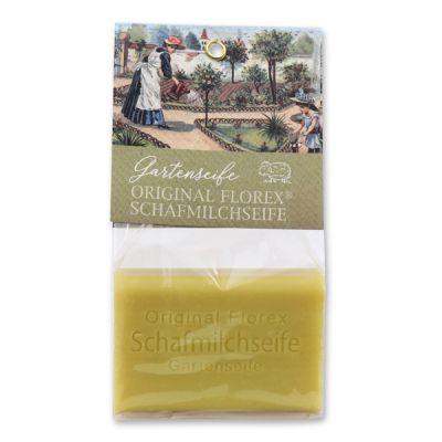 Schafmilchseife eckig 100g in Cello, Gartenseife 