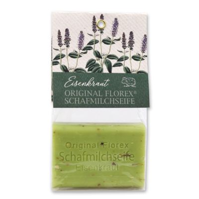 Schafmilchseife eckig 100g in Cello, Eisenkraut 