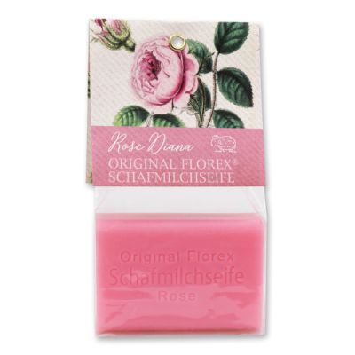 Schafmilchseife eckig 100g in Cello, Rose Diana 