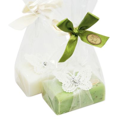 Sheep milk soap 100g decorated with a butterfly in a cellophane, Classic/verbena 