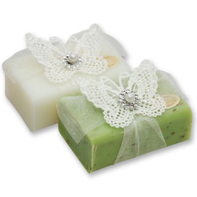 Sheep milk soap 100g, decorated with a butterfly, Classic/verbena 