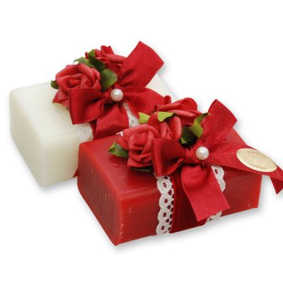 Sheep milk soap 100g decorated with a rose, Classic/rose 