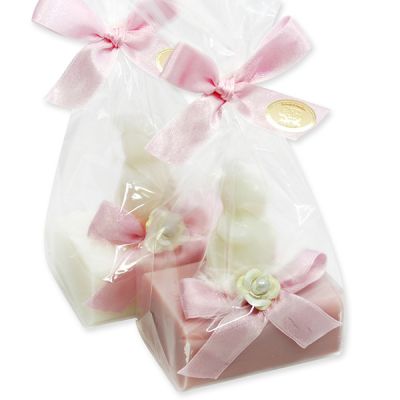 Sheep milk soap 100g, decorated with rabbit 23g in a cellophane, Classic/Japanese cherry 