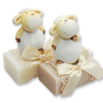 Sheep milk soap 100g, decorated with a sheep, Classic/almond oil 