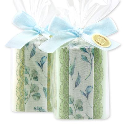 Sheep milk soap 100g decorated with a ribbon in a cellophane, Classic/cucumber 