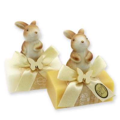 Sheep milk soap 100g decorated with a rabbit, Classic/Swiss pine 