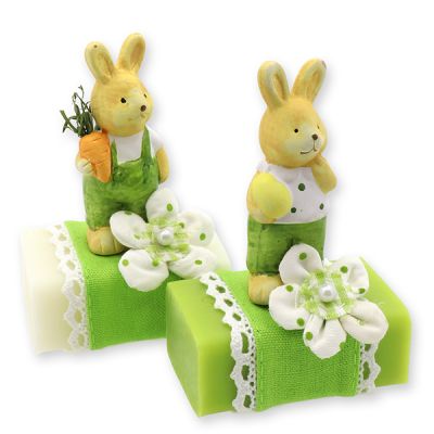 Sheep milk soap 100g decorated with a rabbit, Classic/Pear 