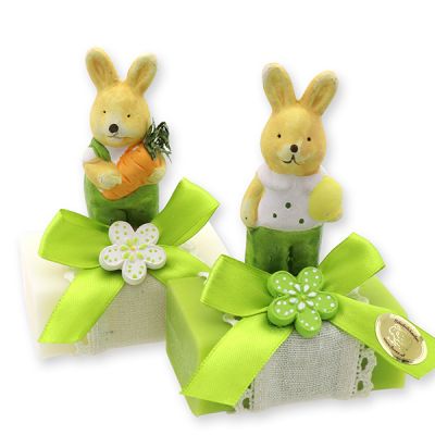 Sheep milk soap 100g decorated with a rabbit, Classic/Pear 