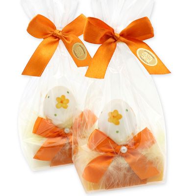 Sheep milk soap 100g decorated with an easter egg in a cellophane bag, Classic/Orange 