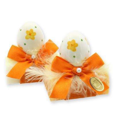 Sheep milk soap 100g decorated with an easter egg, Classic/Orange 