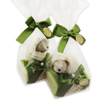 Sheep milk soap 100g decorated with a sheep in a cellophane, Classic/Verbena 