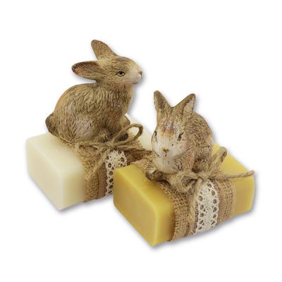 Sheep milk soap 100g decorated with a rabbit, Classic/swiss pine 