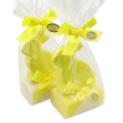 Sheep milk soap 100g decorated with a rabbit in a cellophane bag, Classic/grapefruit 