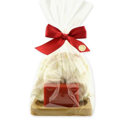 Soap set 3 pieces in a cellophane bag, Pomegranate 