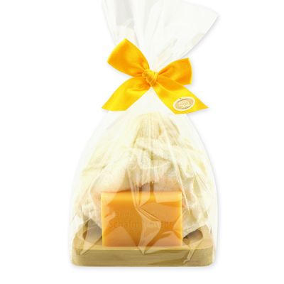 Soap set 3 pieces in a cellophane bag, Orange 