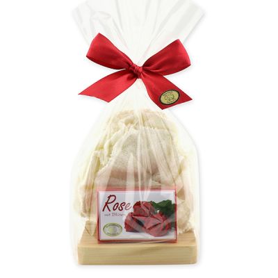 Soap set 3 pieces in a cellophane bag, Rose with petals 