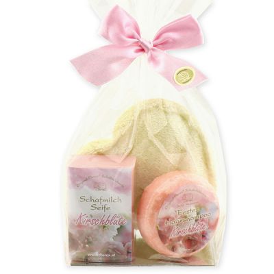 Soap set 3 pieces in a cellophane bag, Cherry blossom 