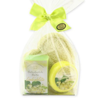 Soap set 3 pieces in a cellophane bag, Lime blossom 