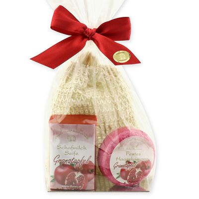 Soap set 3 pieces in a cellophane bag, Pomegranate 