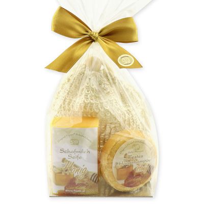 Soap set 3 pieces in a cellophane bag, Honey 