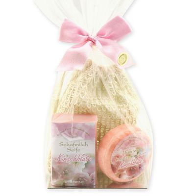 Soap set 3 pieces in a cellophane bag, Cherry blossom 