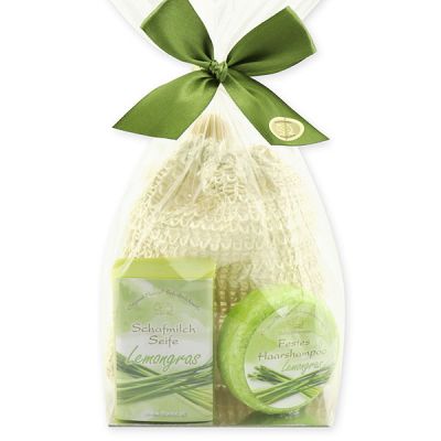 Soap set 3 pieces in a cellophane bag, Lemongrass 