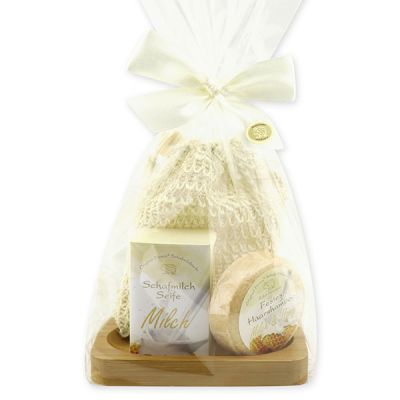 Soap set 4 pieces in a cellophane bag, Milk & honey 