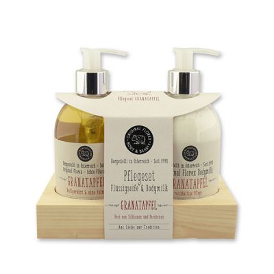 Real liquid vegetable oil soap 250ml & body milk 250ml "Love for tradition", Pomegranate 