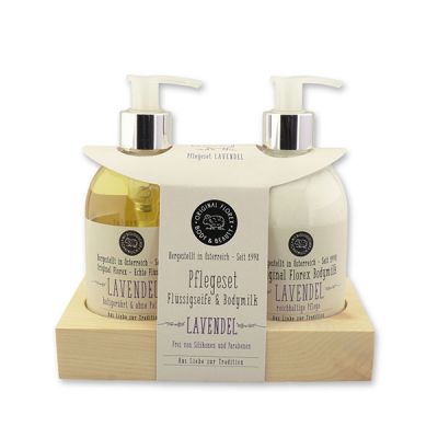 Real liquid vegetable oil soap 250ml & body milk 250ml "Love for tradition", Lavender 