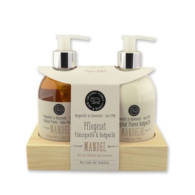 Real liquid vegetable oil soap 250ml & body milk 250ml "Love for tradition", Almond 