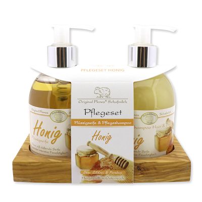 Pflegeset Flüssigseife 250ml & Pflegeshampoo Hair und Body 250ml, Honig 