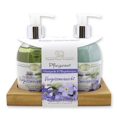 Pflegeset Flüssigseife 250ml & Pflegeshampoo Hair und Body 250ml, Vergissmeinnicht 